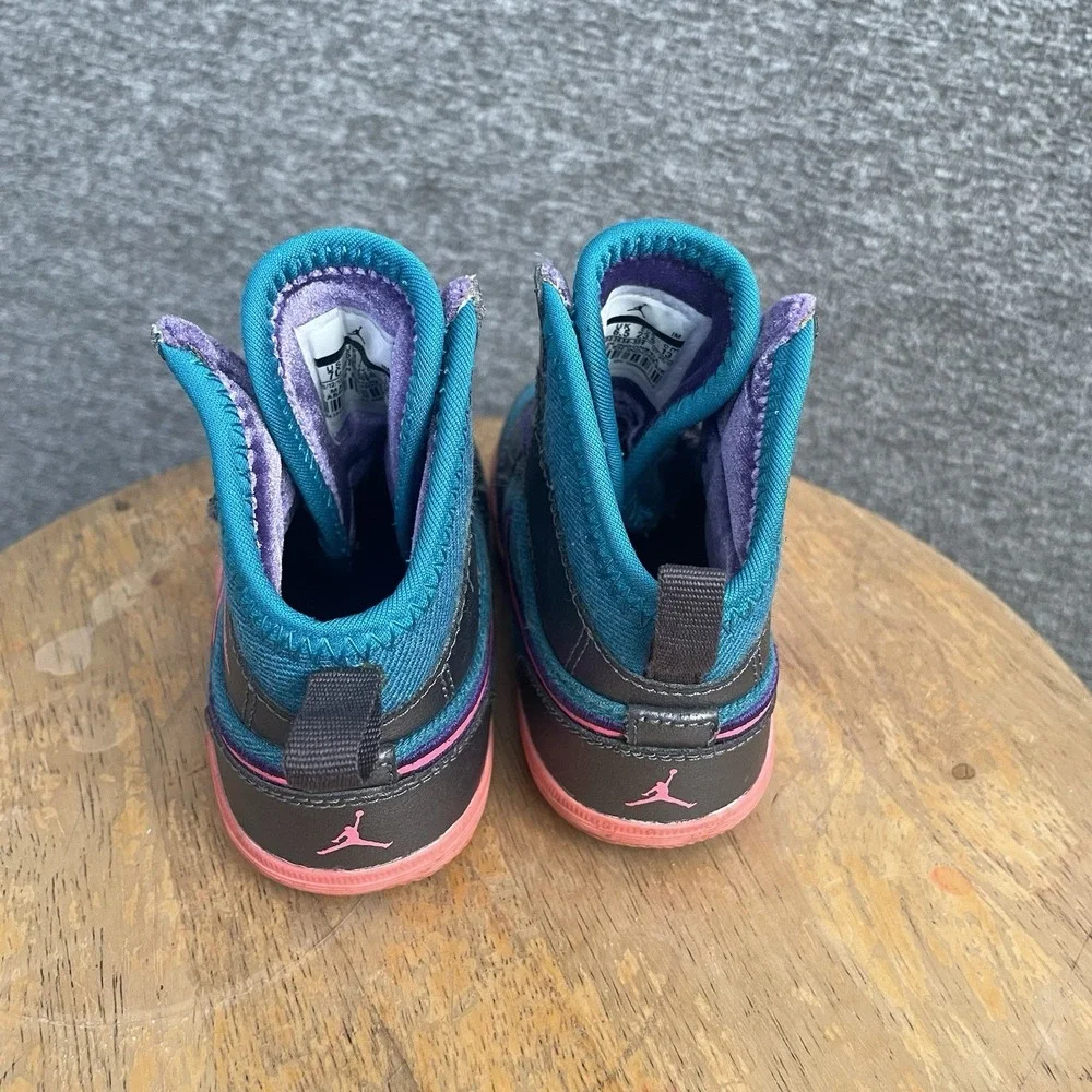Nike Air‎ Jordan 1 Retro Skinny High Tropical Teal Size 7C Grey Pink 602658-309